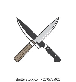 Illustration von Küchenmesser, Vektorkunst.