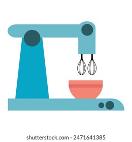 ilustración de una báscula de cocina y licuadora de huevos