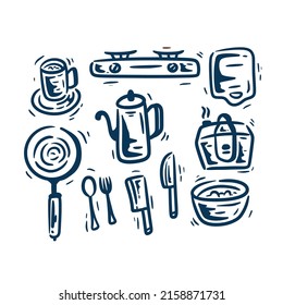 illustration kitchen tools icon vector