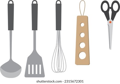 Illustration of kitchen tools set