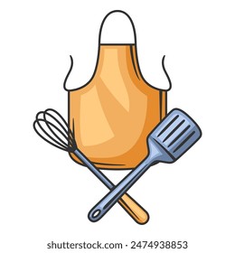 Illustration of kitchen utensils. Cooking tools for home and restaurant.