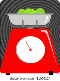 Illustration of a kitchen weighing machine	