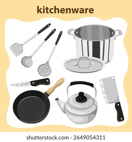 Illustration of kitchenware accessories and object