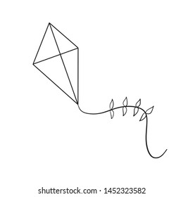 Illustration of kite. Perfect for coloring book,  textiles, icon, web, painting, children's books, t-shirt printing, poster for kids room decor.  Outline. Vector version.