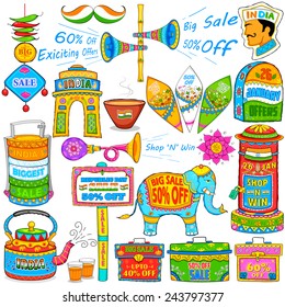 Illustration Of Kitsch Art Of India Showing Sale And Promotion