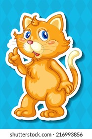 Illustration of a kitten with background