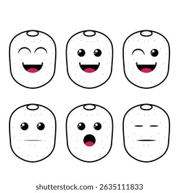 The Illustration of Kiwi Fruit Emoticon