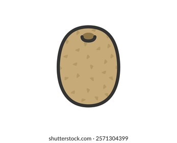 Illustration of kiwi fruit icon (line drawing color).