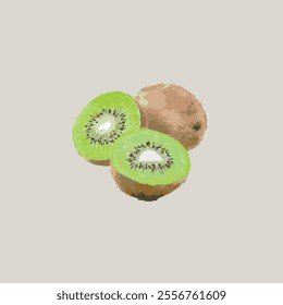 Illustration of kiwi fruit isolated on white background