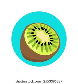 illustration of a kiwi fruit slice icon