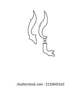 Illustration of knife or dagger isolated weapon eps 10