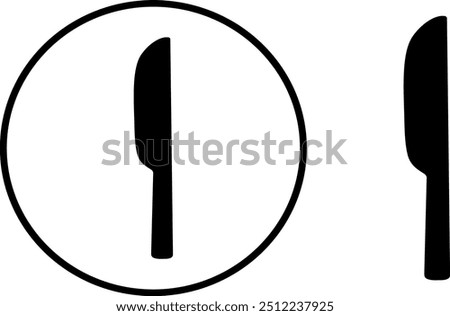 Illustration of the knife icon. A vector knife icon used for menus, infographics, web pages, and design. Stock illustration