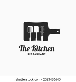 Illustration knife Kitchen restaurant barbecue cafe logo design