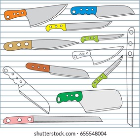 illustration knife on paper