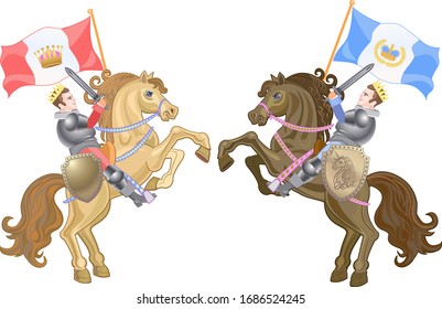 illustration of a knight fighting