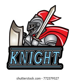 Illustration of a knight logo