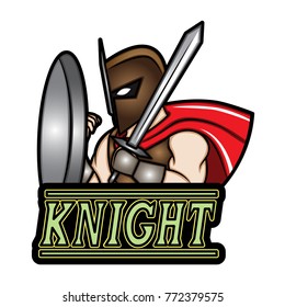 Illustration of a knight logo