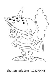 illustration of a knight outlined