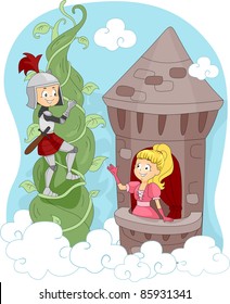 Illustration of a Knight Rescuing a Princess