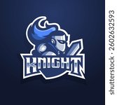 Illustration of knight with sword vector graphic, perfect for sports team logo, esport logo, etc.
