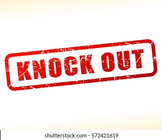 Illustration of knock out red text stamp