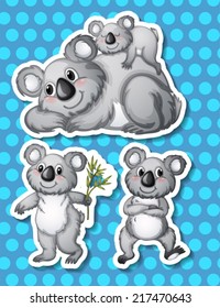 Illustration of koala with background