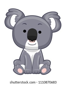 Illustration of a Koala Bear Sitting Down