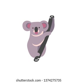 Illustration of koala isolated on a background. Flat vector drawing