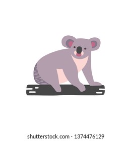 Illustration of koala isolated on a background. Flat vector drawing