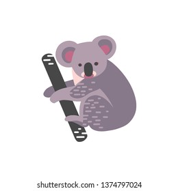 Illustration of koala isolated on a background. Flat vector drawing