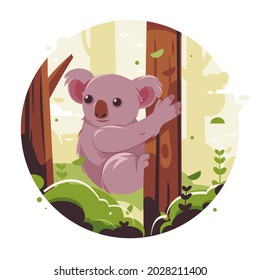 Illustration of Koala. Isolated. White Background. Vector Illustration