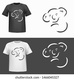 Illustration of Koala tshirt print, vector illustration