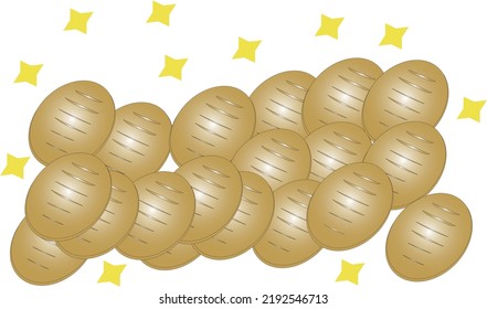 Illustration of a lot of koban