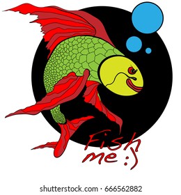 illustration of koi carp, fish. Vector.