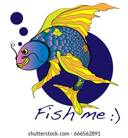 illustration of koi carp, fish. Vector.