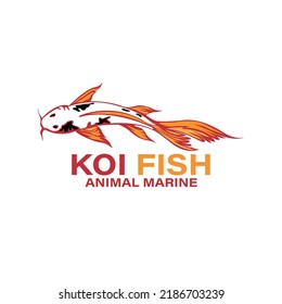 illustration of koi fish design logo vector