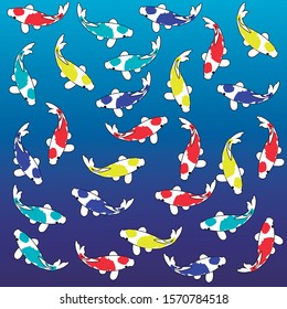 illustration koi fish pattern colors