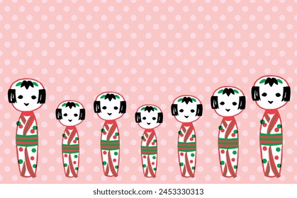 Illustration of the Kokeshi doll