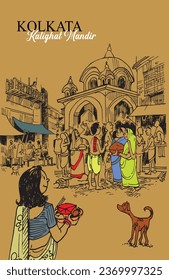 Ilustración de Kolkata kalighat mandir