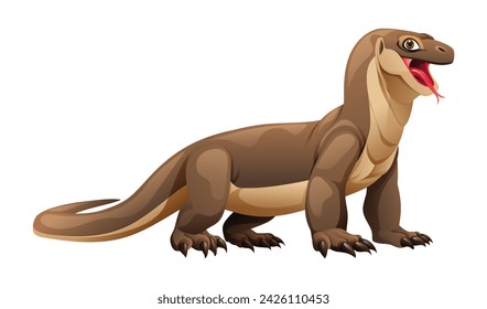 Illustration of komodo dragon. Vector cartoon