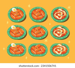 Illustration of Korean food tteokbokki