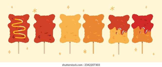 Illustration of Korean street food