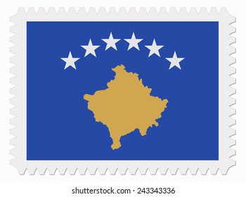 illustration Kosovo flag stamp