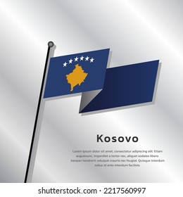 Illustration of Kosovo flag Template