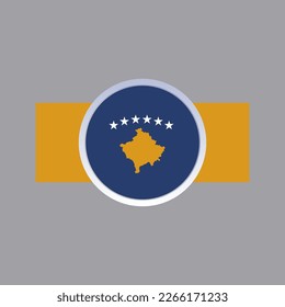 Illustration of Kosovo flag Template