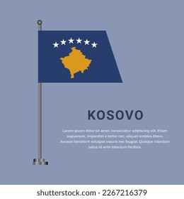 Illustration of Kosovo flag Template