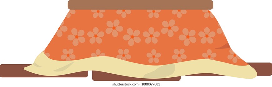 Illustration of kotatsu seen from the side