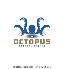 Illustration of the kraken logo, octopus logo coming out of the water