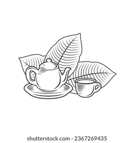 illustration of kratom tea, vector art.