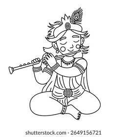 Illustration of Krishna celebrating Janmashtami